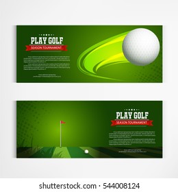 Golf Club Competition Tournament Template Poster Or Banner Vector Design.