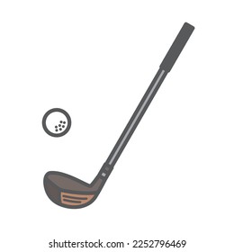 Golf club (driver) and golf ball icon set