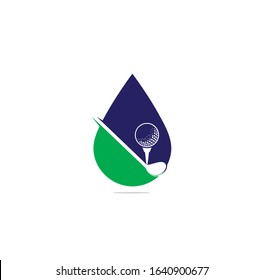 Golf club drop shape concept logo design. Golf championship or tournament sign.	