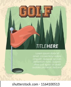 golf club emblem with hole flag