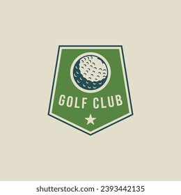 golf club emblem logo vector illustration template icon graphic design. ball of sport sign or symbol for tournament or league tim with badge shield concept