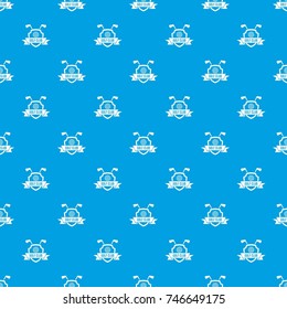 Golf club emblem pattern repeat seamless in blue color for any design. Vector geometric illustration