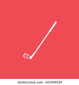 Golf Club Flat Icon On Red Background
