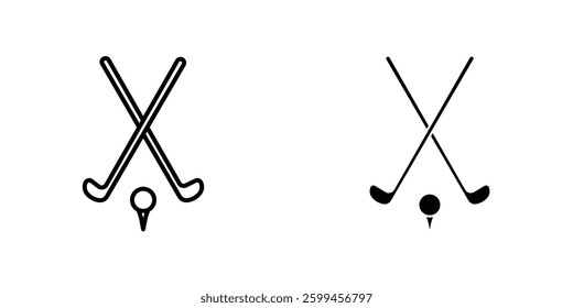 Golf club flat simple vector icons illustration set.