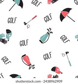 Golf Club Glory Equipment Design Vector Pattern can be use for background and apparel design