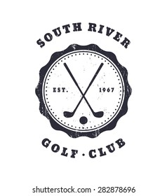 Golf Club Grunge Vintage Emblem, vector illustration, eps10, easy to edit