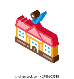 Golf Club House Icon Vector. Isometric Golf Club House sign. color isolated symbol illustration