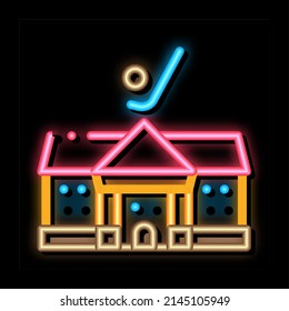 Golf Club House neon light sign vector. Glowing bright icon Golf Club House sign. transparent symbol illustration