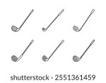 golf club icon line art vector illustration outline design