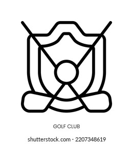 golf club icon. Line Art Style Design Isolated On White Background