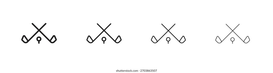 Golf club icon linear vector icon in a editable style.