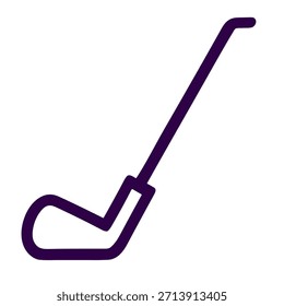 Golf club icon. A linear vector illustration of golf club isolated on white background.