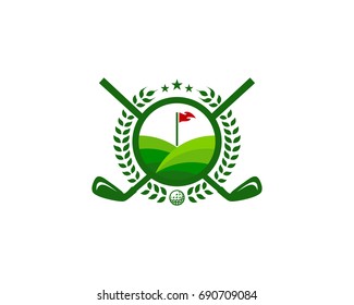 Golf Club Icon Logo Design Element