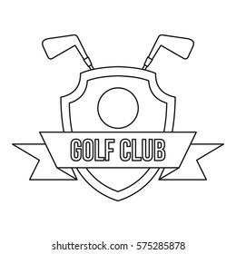 Golf club icon. Outline illustration of golf club vector icon for web