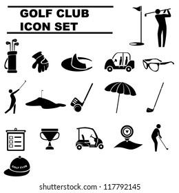 golf club, golf icon set