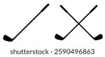 golf club icon. Stick golf icon vector design template. Pair of iron or wedge golf club flat vector icon for sports apps, websites. Crossed Stick Golf Badge Logo Graphic.