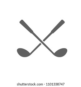 Golf icon. golf clubs or sticks with ball. Vector illustration