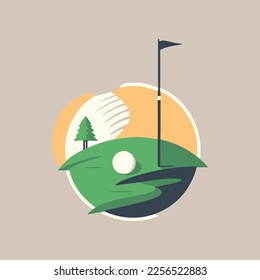 Golf club icons, golf sport symbols, elements and logo template flat vector