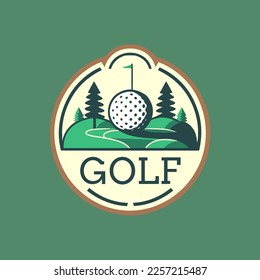 Golf club icons, golf sport symbols, elements and logo template flat vector