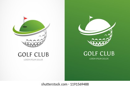 Golf club icons, symbols, elements and logo vector collection