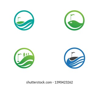 Golf club icons symbols elements and logo vector image