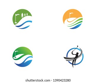 Golf club icons symbols elements and logo vector image