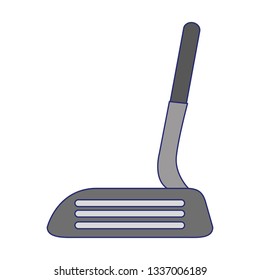 Golf club isolated symbol blue lines