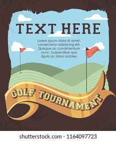 golf club label with course