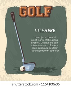 golf club label with stick