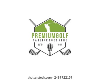 golf club labels logo vector illustration