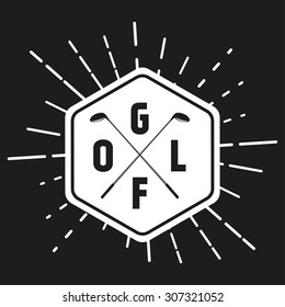 Golf club labels with sample text. Logo templates set in vintage hipster style. Vintage badges for golf championships, tournaments, and golf clubs . 