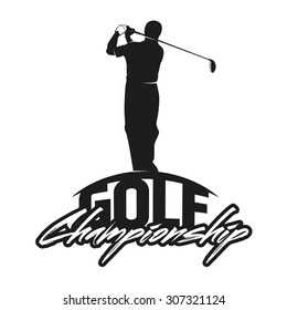Golf club labels with sample text. Logo templates set in vintage hipster style. Vintage badges for golf championships, tournaments, and golf clubs . 