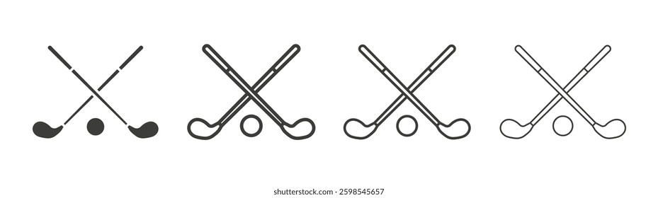 Golf club line icon vector illustration set.