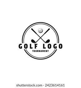 Golf club logo design concept with emblem circle