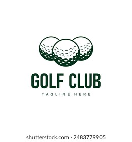 Golf club logo design and outdoor sport vector golf stick and ball template illustration