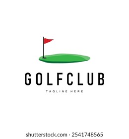 Golf club logo design and outdoor sport vector golf stick and ball template illustration