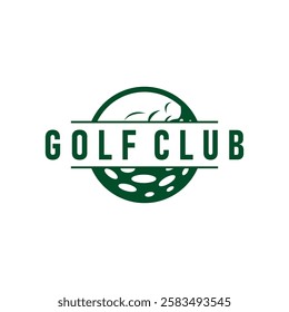 Golf club logo design and outdoor sport vector golf stick and ball template illustration