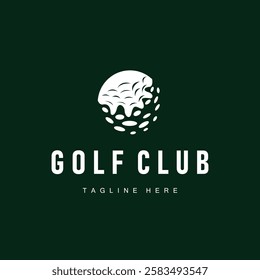 Golf club logo design and outdoor sport vector golf stick and ball template illustration