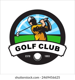 Plantilla de diseño de logotipo de club de golf