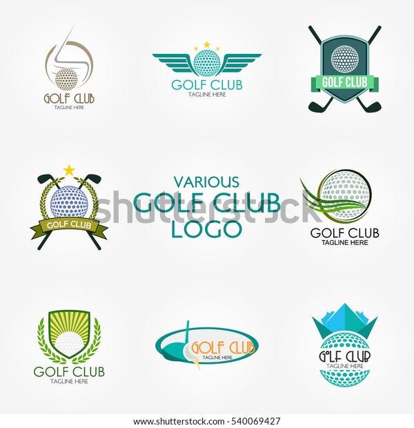 フラットスタイルのゴルフクラブロゴデザインテンプレート ベクターイラスト のベクター画像素材 ロイヤリティフリー