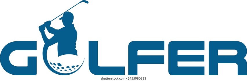  Golf club logo, Golfer logo, Golfer and golf ball logo, Modern professional golf template logo 
