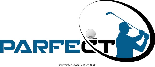  Golf club logo, Golfer logo, Golfer and golf ball logo, Modern professional golf template logo 