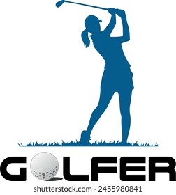  Logo del club de golf, logo del golfista, logo del golfista y de la bola de golf, logotipo profesional moderno de la Plantilla de golf 