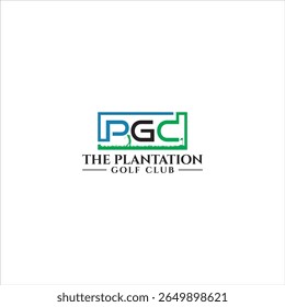 Golf Club logo with initials PGC in blue, green and black