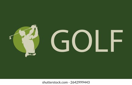 Golf club logo. isolated vector illustration, golfer silhouette, front view