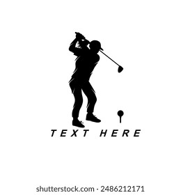 golf club logo silhouette of woman in hat playing golf vector