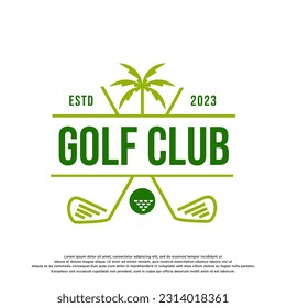 Golf club logo vintage retro design template