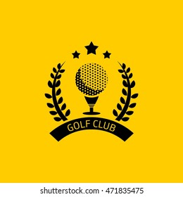 Golf club logos, labels and emblems. Colorful Design Background. Flat style