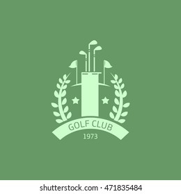 Golf club logos, labels and emblems. Colorful Design Background. Flat style