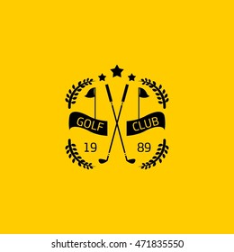 Golf club logos, labels and emblems. Colorful Design Background. Flat style